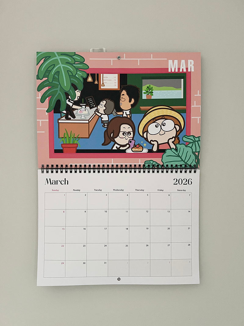 2026 月曆 (英國＋香港假期，掛牆版) 英國寄出