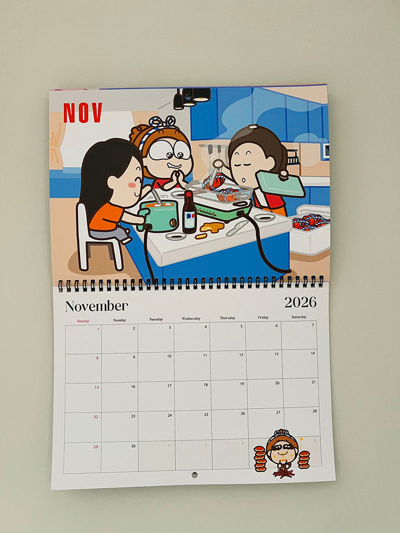 2026 月曆 (英國＋香港假期，掛牆版) 英國寄出